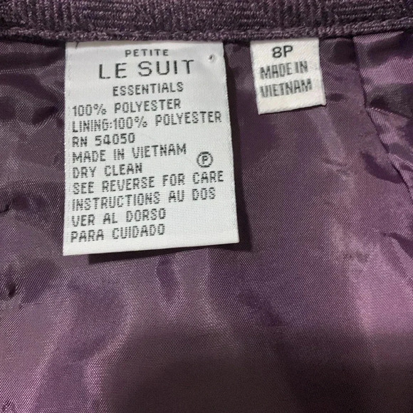 Women’s Le Suit 2 Piece Skirt Set Dark Purple Size 8P EUC - Picture 10 of 10